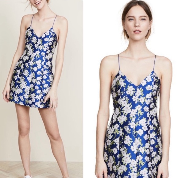 Alice + Olivia : Tayla blue/white floral lantern mini dress - Picture 4 of 6